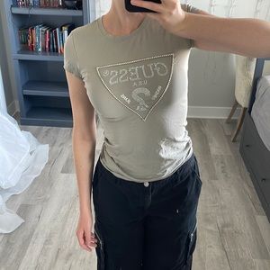 GUESS rhinestone short sleeve shirt.
